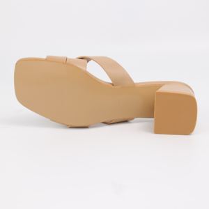 Sandales légères en PU souple avec talon carré, tendance mode hivernale, effet rehausseur de taille pour le printemps, l'été et l'automne - Product Image 4