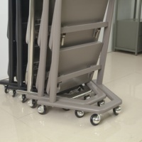 Chariot de Salon Moderne en Acier Inoxydable Durable avec 4 Roues, Équipement de Beauté pour Hôtel, Hôpital, Bureau, Salon, Noir