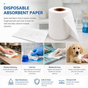 Rollo de Papel Absorbente Desechable Degao, Suave y Sin Pelusas, para Laboratorio y Uso Médico, 200*450mm 300*500mm OEM - Product Image 2