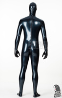 Combinaison en latex noir intégrale pour homme El Gimperator avec gaine pour pénis, épaisseur 0,4 mm, capuche et gants inclus