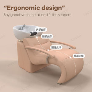 Estación de Barbería Portátil, Cama de Lavado de Cabello con Lavabo de Fibra de Vidrio, Estructura de Acero Inoxidable, Reposapiés Ajustable, Silla de Lavado para Salón de Belleza - Product Image 4