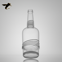 Bouteille à liqueur en verre super flint de haute qualité 700 ml, impression personnalisée pour Tequila, Vodka, Whisky, spiritueux, bouchon en liège, fond épais, vide