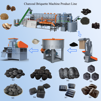 Ligne de production de charbon à chicha, presse hydraulique, machine à briquettes de charbon de barbecue