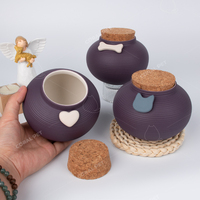 Urne en céramique de style scandinave de 400ml pour cercueil de glaçure de couleur mate pour animaux de compagnie corail pour chats et chiens urne souvenir pour cendres de crémation