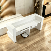 Comptoir de réception d'hôtel moderne KMJ, comptoir de réception de salon de beauté avec éclairage LED