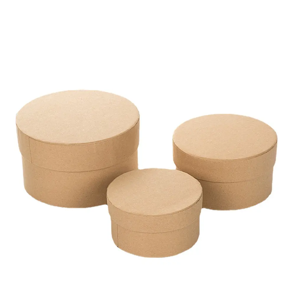 Round square rectangle DIY paper mache box with lids