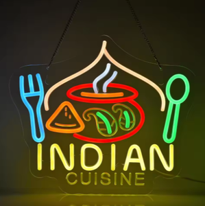 Alimentaire Fluorescent Lumières Suspendus Mur Art Décoration Bus Stations USB Lumineux Dimmable <span class=keywords><strong>Cuisine</strong></span> Indienne Signe Bluetooth Contrôlé - Product Image 4