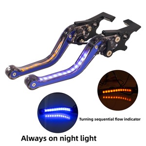 Manillar de motocicleta modificado tipo Bullhorn con luces, puños de freno, frenos de disco/tambor delanteros/traseros, intermitentes y palancas de freno CNC - Product Image 3