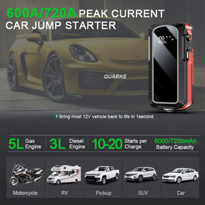 Quarke <span class=keywords><strong>T45</strong></span> OEM Banque d'alimentation économique Emergency-car-jump-starter 12V 6000mAh Peak 600A Car Jump Starter Petit avec lampe de poche - Product Image 2
