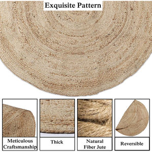 Tappeti in Iuta Bohémien Design Intrecciato Personalizzato <span class=keywords><strong>Tappeto</strong></span> Tessuto a Mano 100% Iuta <span class=keywords><strong>Tappeto</strong></span> <span class=keywords><strong>Rotondo</strong></span> - Product Image 5