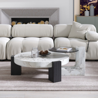 Table basse ronde au design moderne et unique VOXHOME USA en stock, livraison directe, pour salon