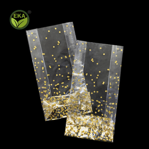 Personnalisé Plié Transparent <span class=keywords><strong>Oppp</strong></span> Bopp Cellophane Coin Renfort Conseil Alimentaire Soudage À La Chaleur Fond Carré Sac De Bonbons En Plastique Sac - Product Image 1