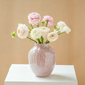 Jarrón de Flores de Vidrio Rosa Estilo Francés Vintage, Elegante Jarrón para Plantas Acuáticas, Adorno Decorativo para Mesa de Hogar - Product Image 2