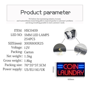 12*24 "Super luminoso <span class=keywords><strong>Led</strong></span> <span class=keywords><strong>Open</strong></span> gettone lavabile a gettoni interni lavabile Dry Fold Store luce animata pulitori a <span class=keywords><strong>Led</strong></span> Display a <span class=keywords><strong>Led</strong></span> - Product Image 2