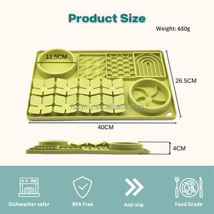 Grand chien Silicone tapis d'alimentation lente arc-en-ciel nid d'abeille fleur enrichissement <span class=keywords><strong>Lickimat</strong></span> pour friandise - Product Image 2