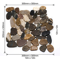 Carrelage Mosaïque Galets Polis Style Méditerranéen 30x30cm Antidérapant Durable Écologique pour Sol de Salle de Bain Mur de Douche Extérieur