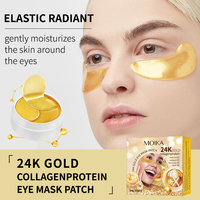 Vente en gros de patchs pour les yeux au collagène or 24 carats MOIKA pour raffermir et illuminer, 60 pièces, masque pour les yeux en hydrogel pour les cernes, soins de la peau OEM/ODM