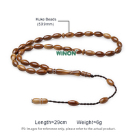 Perles de Tasbih ovales coniques en graines de Kuka, 5*9mm, 33/99 perles, Misbaha, vente en gros de l'usine Winon