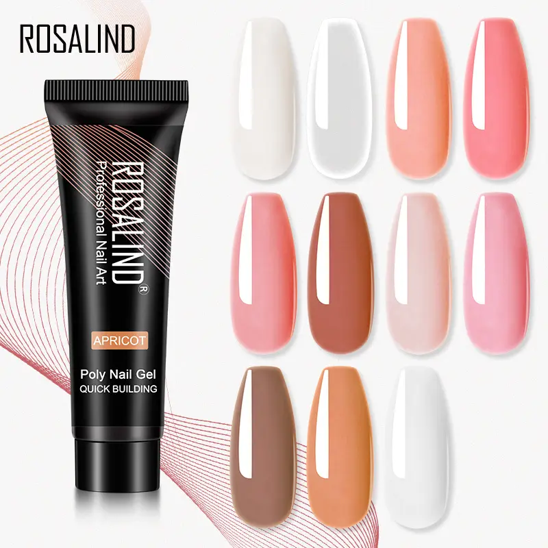Rosalind organic extend gelpolish 15g hard poly nail extensions glue wholesale natural colors clear acrylic uv lamp poly gel