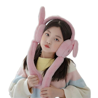 V324 Vente en gros de cache-oreilles en peluche mignons et chauds avec des oreilles qui bougent, cache-oreilles en peluche de lapin en mouvement, cadeaux d'hiver pour femmes et filles
