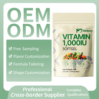 Approvisionnement d'usine 1000iu Vitamine E Softgel Pilules d'huile de vitamine E pure Suppléments antioxydants pour la peau, le visage, le cœur et la santé immunitaire