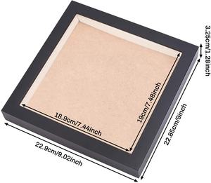 שחור לבן מוצק עץ קישוט אמנות תמונה מסגרת תמונה עמוק 3d צל תיבת מסגרת עם פרספקס - Product Image 5