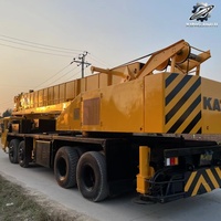 Grue sur camion d'occasion Kato NK500E 50 tonnes, d'origine japonaise, châssis Mitsubishi, système hydraulique stable pour travaux de levage en construction