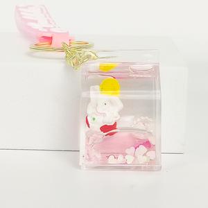 พวงกุญแจอะคริลิกรูปช้างน้อยน่ารัก พร้อมของเหลวเคลื่อนไหว - พวงกุญแจ, ของขวัญเสริมโชคสำหรับกระเป๋าเป้ กระเป๋าถือ กุญแจรถ - Product Image 5