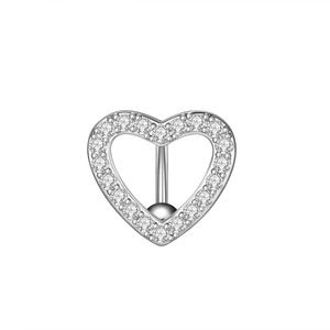 Anillo de ombligo al revés con forma de corazón, joyería de acero inoxidable, botón, hueco, a la moda, Sexy - Product Image 4