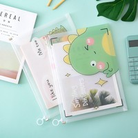Venta al por mayor dibujos animados dinosaurio transparente archivo sobre bolsa PVC cremallera documento bolsa niños lindo escuela papelería
