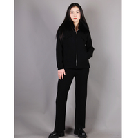 Nouveauté, ensemble de 2 pièces pour femmes, manteau en tricot décontracté avec pantalon, col en fourrure de renard, pull en fourrure, ensemble en cachemire et fourrure