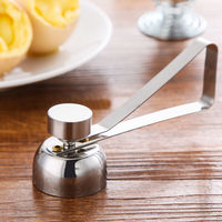 Vente en gros de coupe-œuf en acier inoxydable, ouvre-coquille, outil de cuisine créatif, ciseaux à œufs en métal, ouvre-œuf cru bouilli