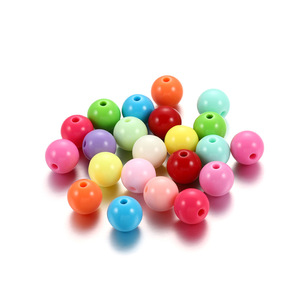 Perles rondes en acrylique 8 mm, perles en vrac pour la fabrication de bracelets, la création de bijoux, accessoires DIY, perles en plastique multicolores - Product Image 3