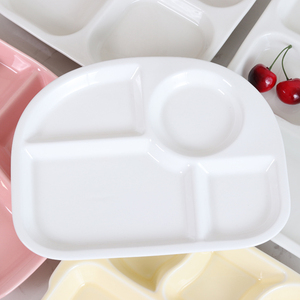 White Colorful Glazed Sections Divided Rectangle <strong>Ceramic</strong> Compartment Plates Dinner Serving <strong>Tray</strong> for Hotel Restaurant - Product Image 2