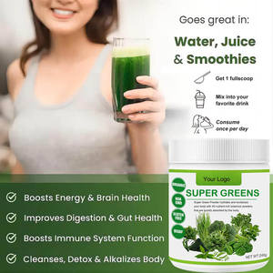 Etiqueta privada 100% Mezcla de polvo de frutas y verduras mixtas de plantas naturales Supergreens Super Greens Powder - Product Image 5