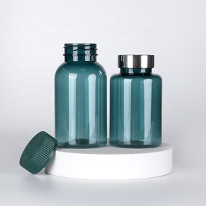 175ml 180ml Blue Black Ink Round PET Plastic Pill Bottles <b>Tablet</b> Jars Supplement <b>Container</b> - Product Image 2