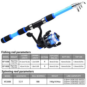 Vente en gros de mini moulinet télescopique 42cm en fibre de verre ultraléger pour enfants Daiwa Canne à pêche à la <span class=keywords><strong>carpe</strong></span> en mer - Product Image 3