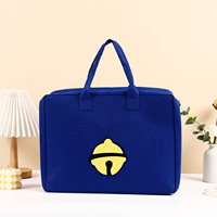 Sac fourre-tout en feutre grande capacité avec fermeture éclair, couleur unie, pour les voyages et le shopping