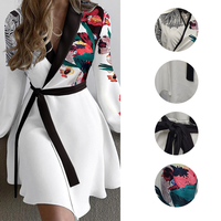Robe Blazer Femme Prête à l'emploi, Imprimé Léopard Baroque, Coupe Enveloppante, Manches Longues, Ceinture à la Taille, Idéale Bureau et Soirée, Vente en Gros