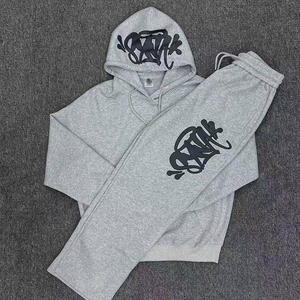 Fabricant personnalisé Ensemble de pantalons de sport décontractés pour hommes Poudrée à la <span class=keywords><strong>poudre</strong></span> Tissu éponge tricoté Pile de vêtements de sport d'hiver - Product Image 1