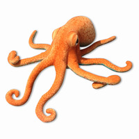 Peluche poulpe de simulation transfrontalière, oreiller en forme d'animal marin, calmar, seiche, rembourrage en coton PP, 31-50 cm, cadeau