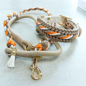 Venta al por mayor de lujo perro collar Correa conjunto Extra ancho doble Paracord con cómodo mango Guero manos libres para perros - Product Image 1