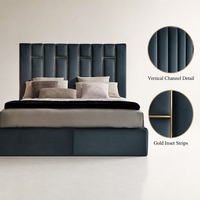 Meubles de chambre à coucher de haute qualité, cadre de lit moderne, tête de lit haute, lit Double Queen Design en bois massif, offre spéciale