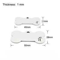 Collier personnalisé pour chien en acier inoxydable, gravé, estampé, électroplaqué, sérigraphié, étiquettes d'identification vierges pour animaux de compagnie