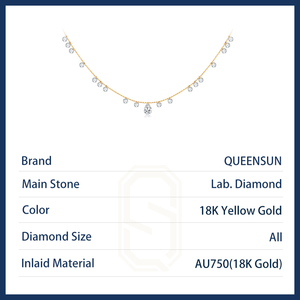 Queensun vs de igi 18k שרשרת יהלום זהב לנשים 2.06 carats de vs בהירות מתנה ליום - Product Image 6