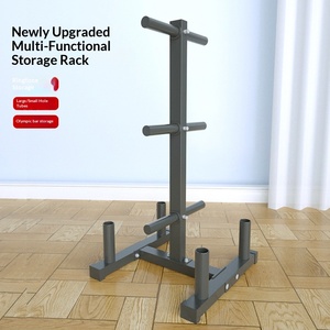 Porta Bilancieri <span class=keywords><strong>in</strong></span> Metallo Resistente con Telaio <span class=keywords><strong>in</strong></span> Ghisa e Porta Piastre a Foro Largo per Studio di Allenamento Personale Unisex e <span class=keywords><strong>Palestra</strong></span> Domestica - Product Image 2