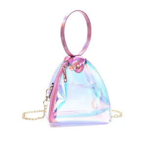 फैशनेबल बैग 2021 लेजर महिलाओं प्यारा त्रिभुज नवीनता पर्स कैंडी जेली हैंडबैग महिलाओं के पर्स गोफन बैग