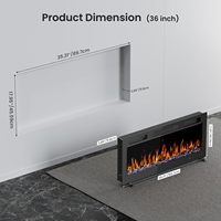 Cheminée électrique murale réaliste à 12 couleurs avec insert de 50 pouces, 1500 W, montée au mur, minuterie programmable sur 12 heures