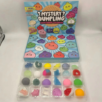 24 Pièces Boîte Mystère Squishy en Forme de Dumpling, Jouet Sensoriel Anti-Stress à Presser, Matériau TPR, Couleurs Personnalisables