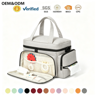 Sac à langer personnalisable Biyou pour maman, grande capacité, fermeture éclair, sac de rangement portable pour tire-lait et biberons